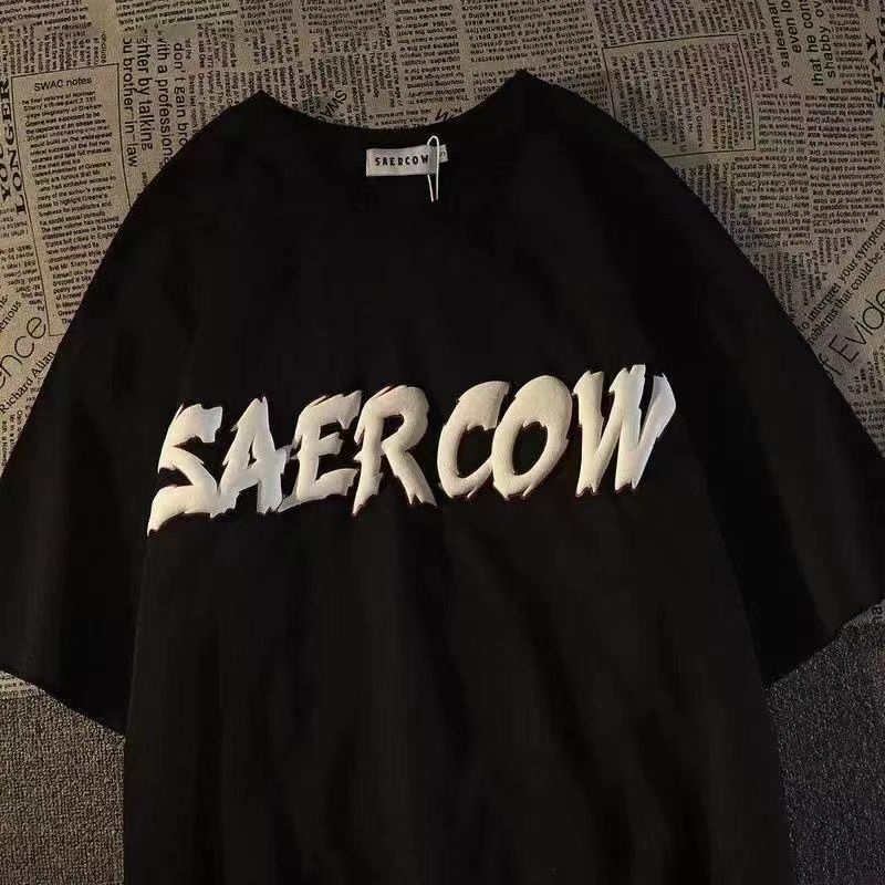 NRVP Áo Thun 100% Cotton Tay Ngắn Dáng Suông In Họa Tiết Hoạt Hình Phong Cách Hàn Quốc Thời Trang Unisex