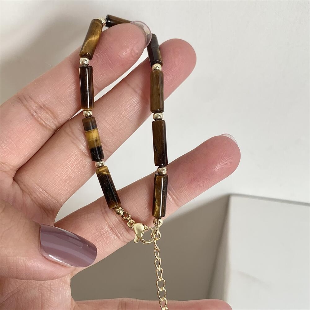 Vòng Tay Đá Nâu Tự Nhiên Đơn Giản Phong Cách Trung Hoa Dành Cho Nam Nữ