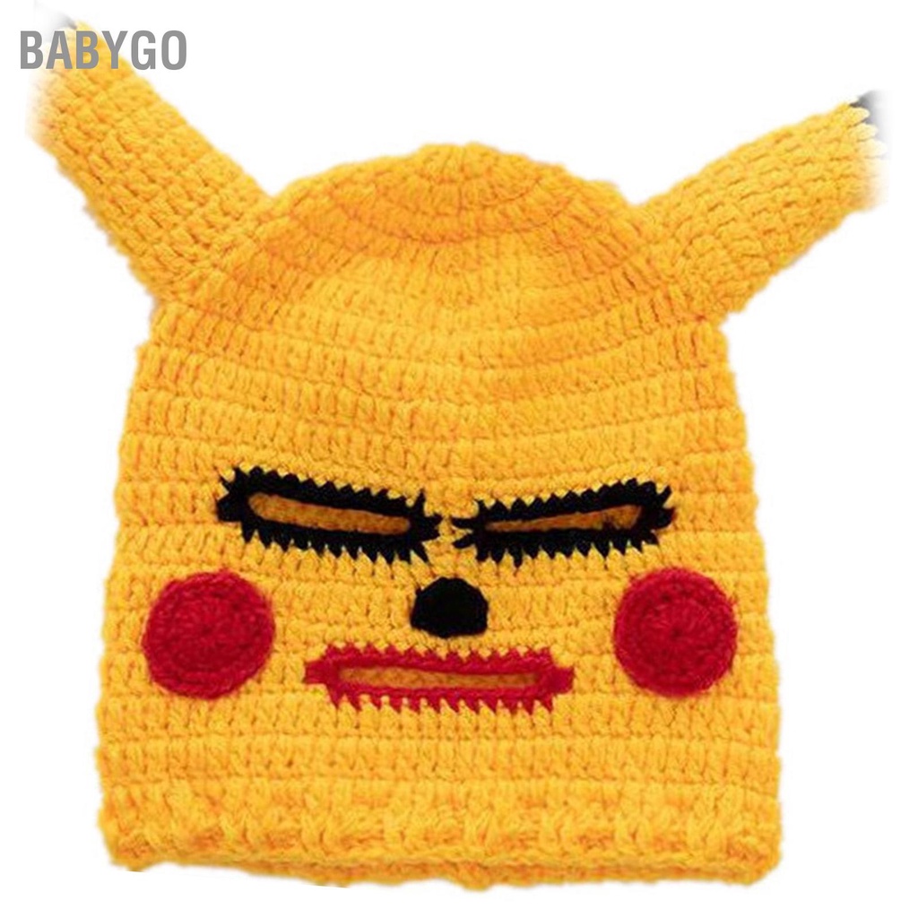 ● Mũ len hình Pikachu đội đầu hài hước, Mặt nạ dễ thương, Mũ Len đội đầu độc lạ