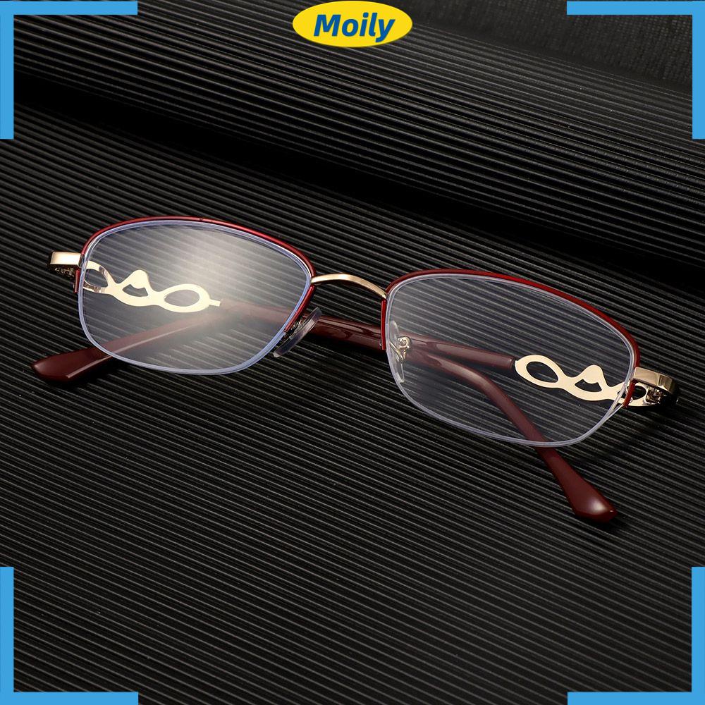 Kính mắt đọc sách chống ánh sáng xanh chống tia UV gọng kim loại trong suốt thời trang dành cho nữ