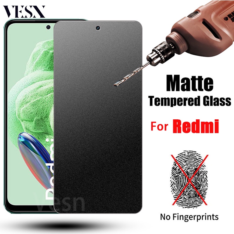 Kính cường lực chống vân tay mồ hôi màu nhám Cho Redmi Note 12 12s 11 11s 10 10s 9 9s 8 7 7s 6 Pro Max Plus 5G 4G 2023