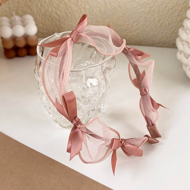 Ygt Băng Đô Cài Tóc Dạng Ấn Đính Nơ Viền Ren Lưới Mỏng Cao Cấp Dễ Phối Đồ Cho Nữ