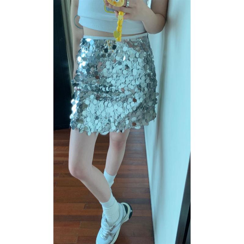 Chân Váy Bút Chì Y2K Đính Kim Sa Lấp Lánh Thời Trang