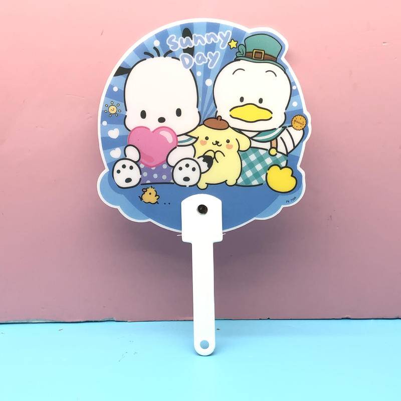 SANRIO Quạt Mini Cầm Tay Bằng PVC Họa Tiết Hoạt Hình Cinnamoroll Mymelody Kuromi PomPom Purin Pochacco Dễ Thương Sáng Tạo Làm Quà Tặng Cho Bé Trai Bé Gái