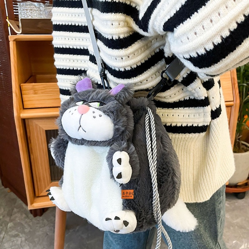 Túi Đeo Chéo Vai Hình Mèo Hoạt Hình Đáng Yêu Dành Cho Nữ