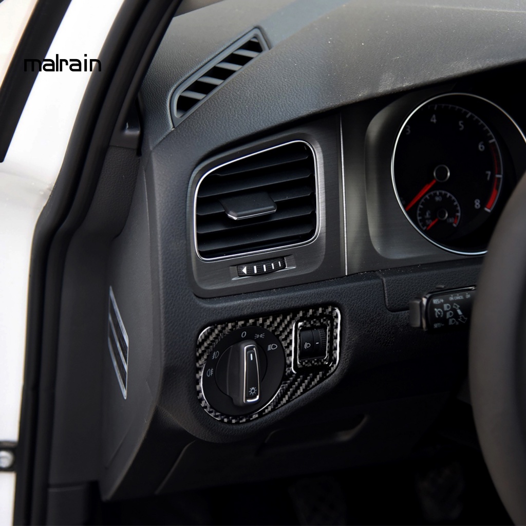 Bộ 2 Miếng Dán Trang Trí Công Tắc Đèn Pha Trái Cho Xe Hơi Volkswagen Golf 7