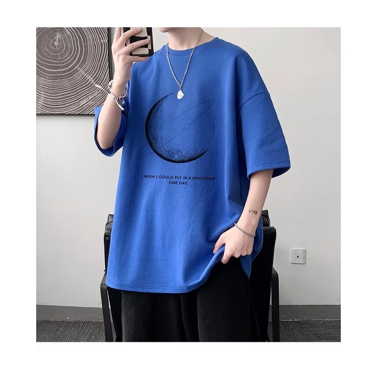 Áo Thun Nam Tay Ngắn Dáng Rộng In Chữ Phong Cách hip hop Nhật Bản Cỡ S-5XL