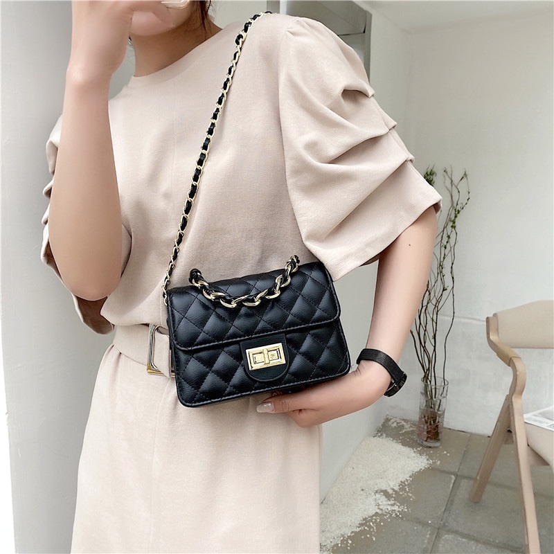 Ielgy Túi Xách messenger Có Dây Xích Đeo Vai Phong Cách Hình Thoi Đa Năng Dành Cho Bạn Nữ