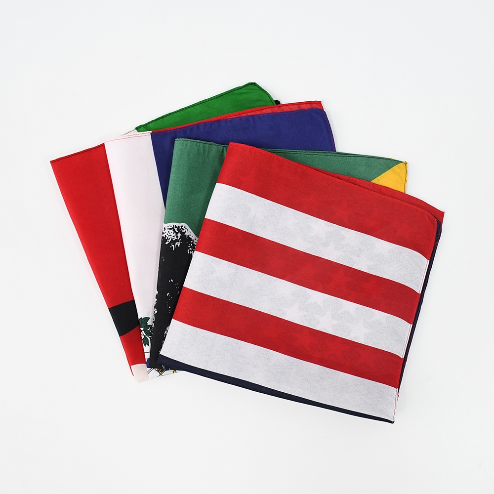 Khăn Choàng Vuông Bằng Polyester In Họa Tiết Cờ Bandana Phong Cách Hiphop Đường Phố