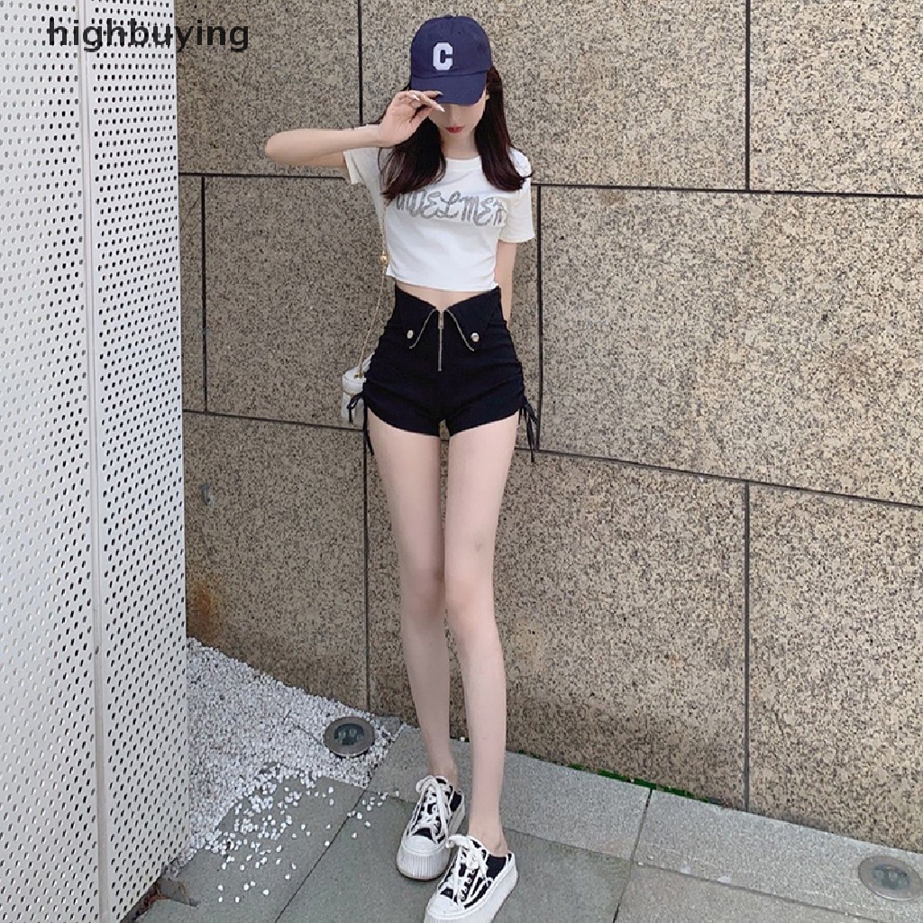 Hbvn Belle Quần Short Lưng Cao Ôm Dáng Thiết Kế Đường Phố Tối Giản Mùa Hè Causal Temper Youth Modish Cho Nữ