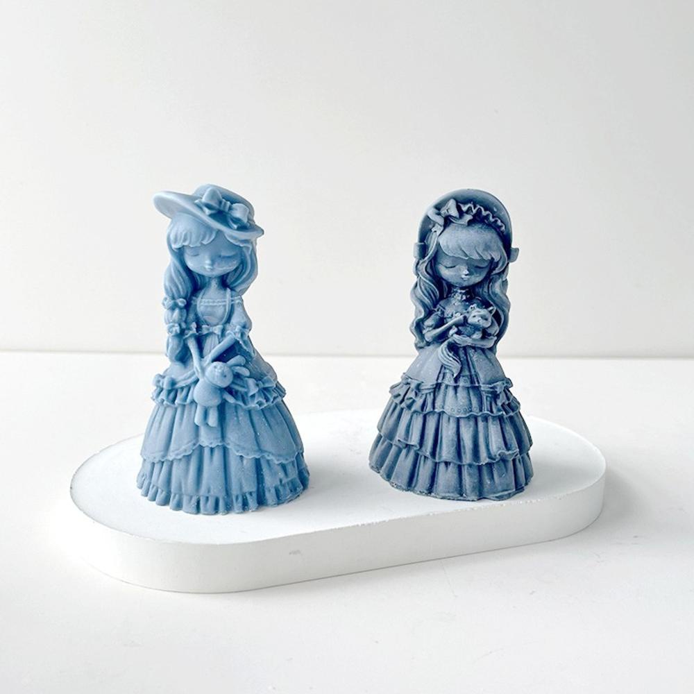 Khuôn Làm Nến Bằng Silicone Hình Búp Bê Công Chúa Gypsum