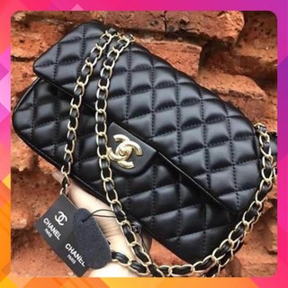 Túi xách nữ classic thêu ô trám hai nắp da bóng siêu hot tn115