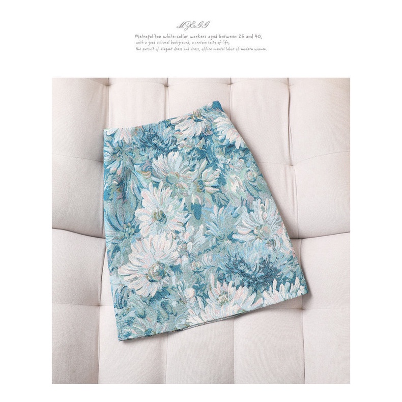 Chân Váy Hoa Lưng Cao Dáng Chữ A Xẻ Tà Thời Trang Xuân Thu Dành Cho Nữ