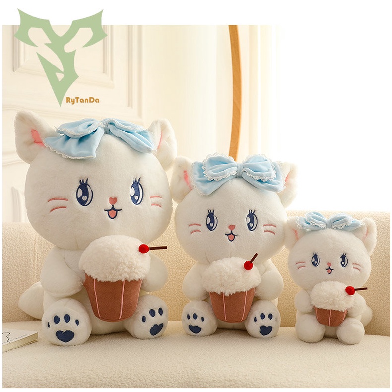 Đồ chơi nhồi bông Hình Mèo Đeo Nơ Mềm 25CM