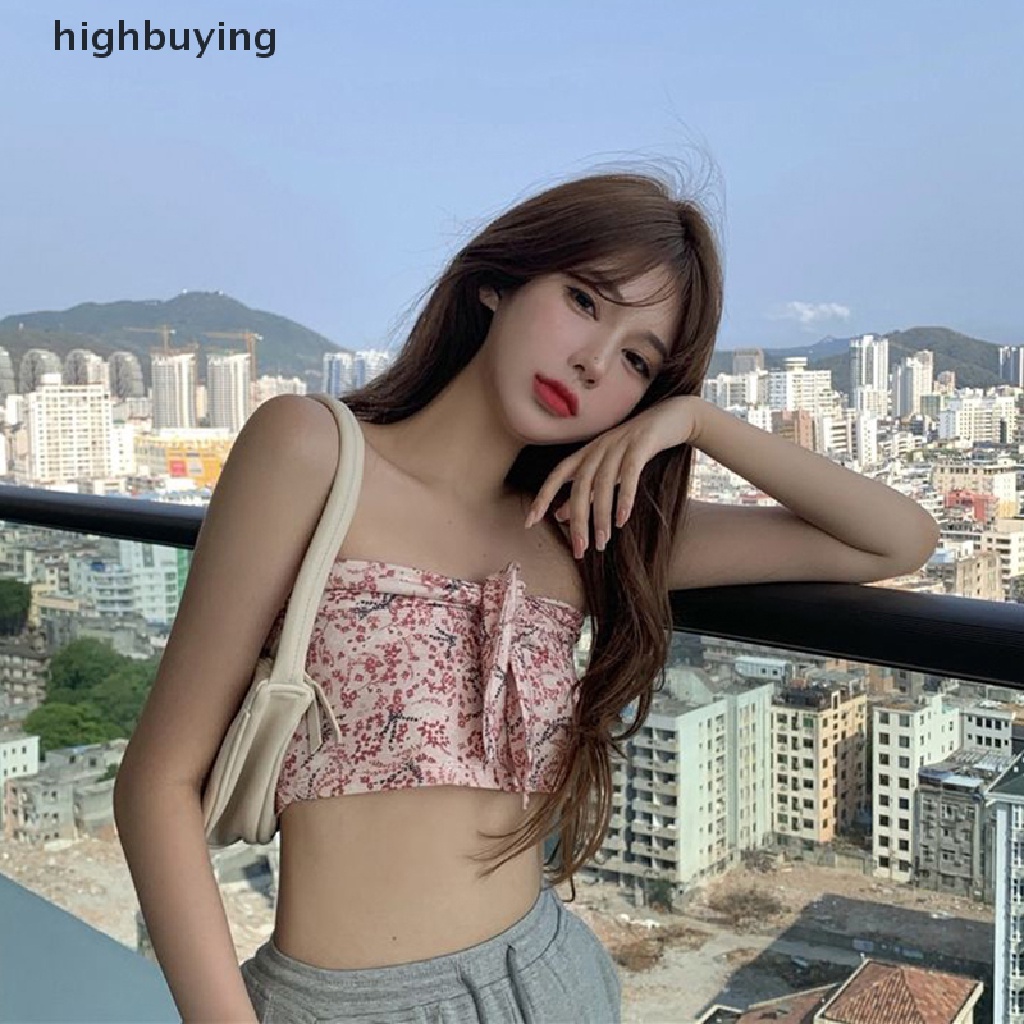 Hbvn Belle Áo hai dây In Họa Tiết Phong Cách Harajuku Mùa Hè Dễ Phối Đồ Thiết Kế Nơ Lãng Mạn Ins Modish Cho Nữ