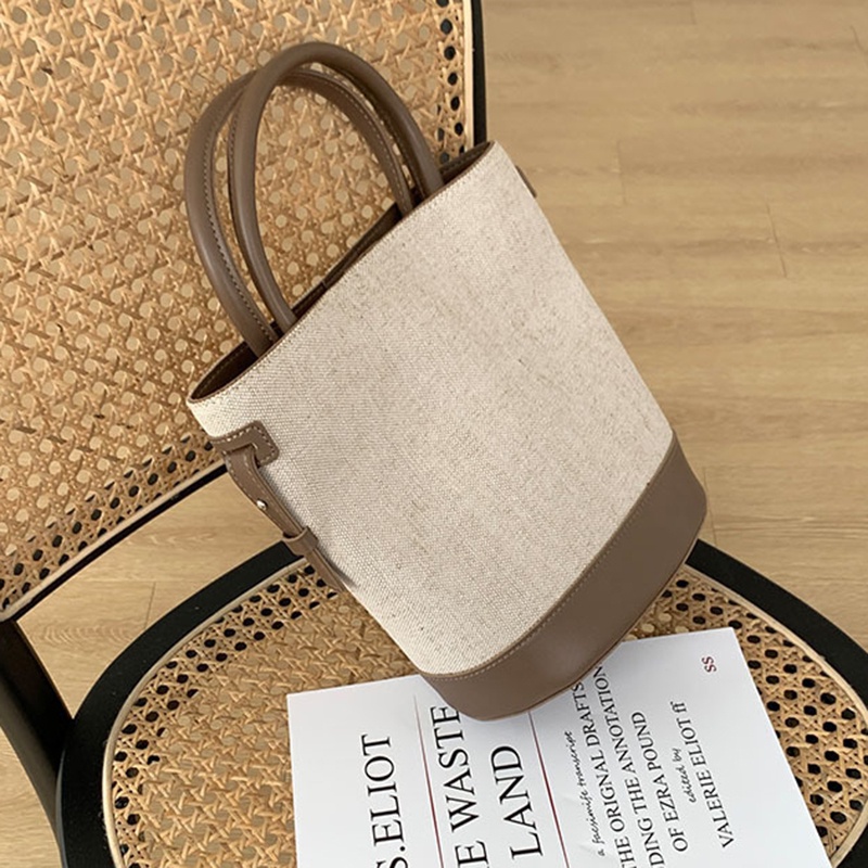 Ielgy Túi canvas Đeo Chéo Màu Sắc Tương Phản Phong Cách Đơn Giản