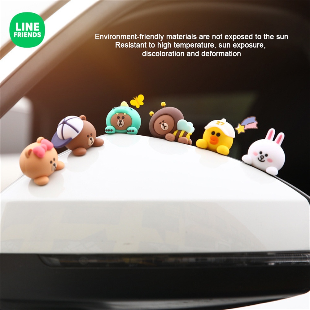Line Friends Gấu Nâu Đồ Trang Trí Xe Hơi Hoạt Hình Dễ Thương Đồ Trang Trí Xe Hơi Để Bàn Điều Khiển Trung Tâm Đồ Trang Trí Nội Thất Xe Hơi