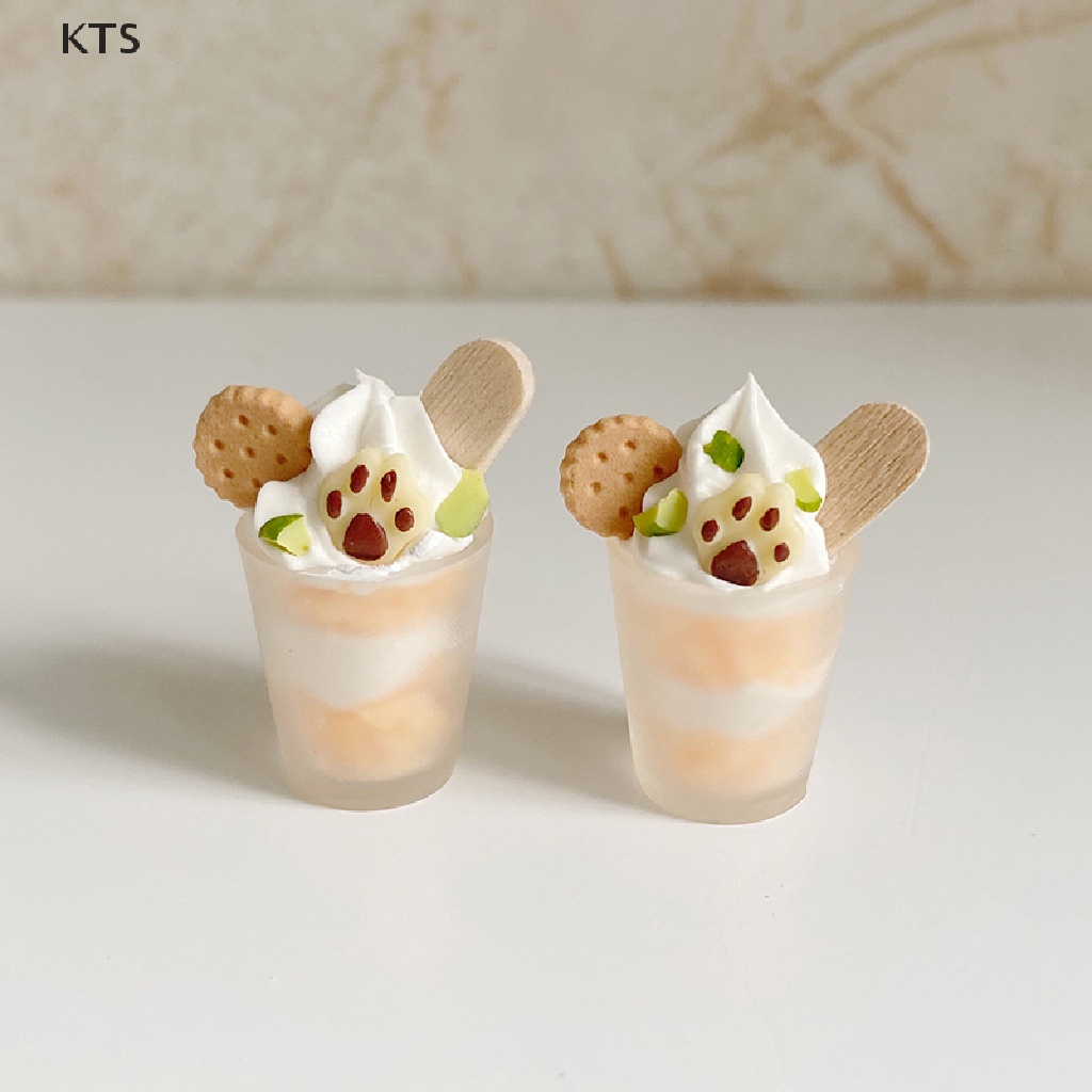 KTS 1Pc 1:12 1:6 Dollhouse Miniature Biscuit Ice Cream Cup Dollhouse Accessories KT