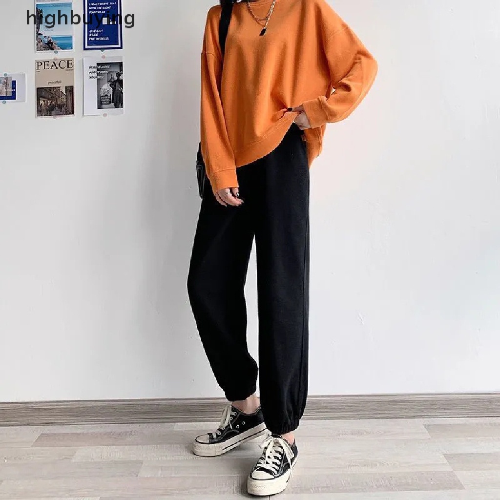 Quần Baggy Thể Thao Lưng Cao Phong Cách Harajuku Cho Nữ