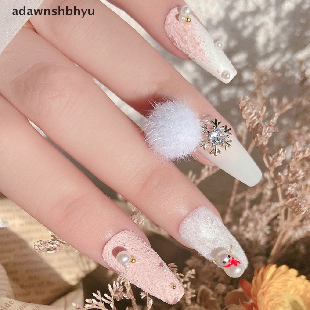 1 Hộp Phụ Kiện Trang Trí Móng Tay 3D Gắn Bóng Lông Mềm Mại