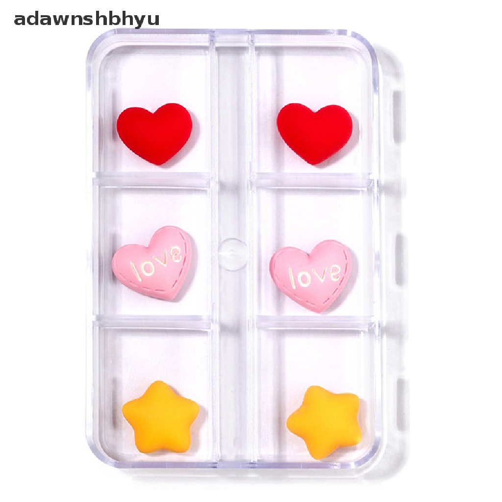 Hộp Nhựa Resin 6 Ngăn Hình Thỏ Hoạt Hình Trang Trí Móng Tay