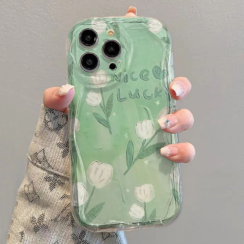 ✅Ốp Điện Thoại Mềm Trong Suốt Chống Sốc Họa Tiết Hoa Tulip Cho iPhone14 / 13promax 12 / 11 7 / 8p xs Q8HF