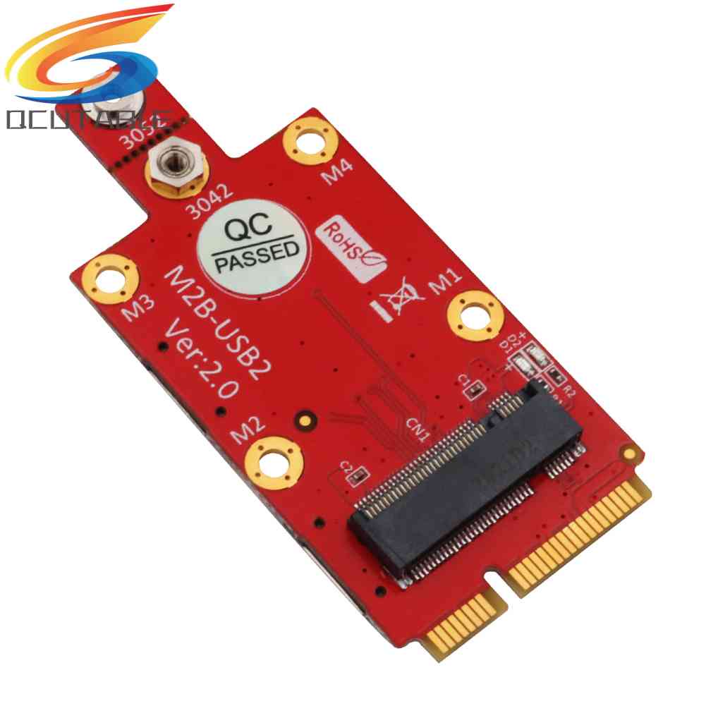 M.2 Key B to Mini PCIe Adapter w/ 2 NANO SIM Card Slots for 3G 4G 5G Module