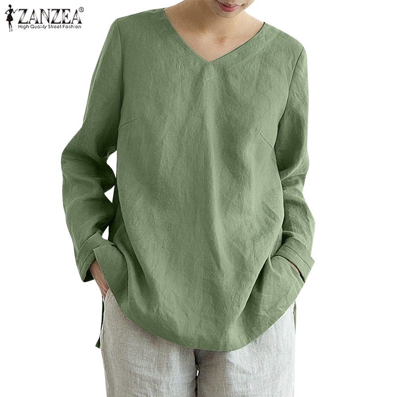 Áo nữ ZANZEA tay dài cổ chữ V thời trang quyến rũ