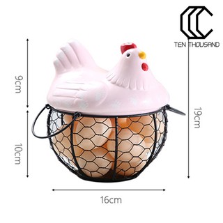 [TT]☼Egg Storage Basket Chicken Shape Decoration Iron Anti-slip Egg Storage Container for Kitchen