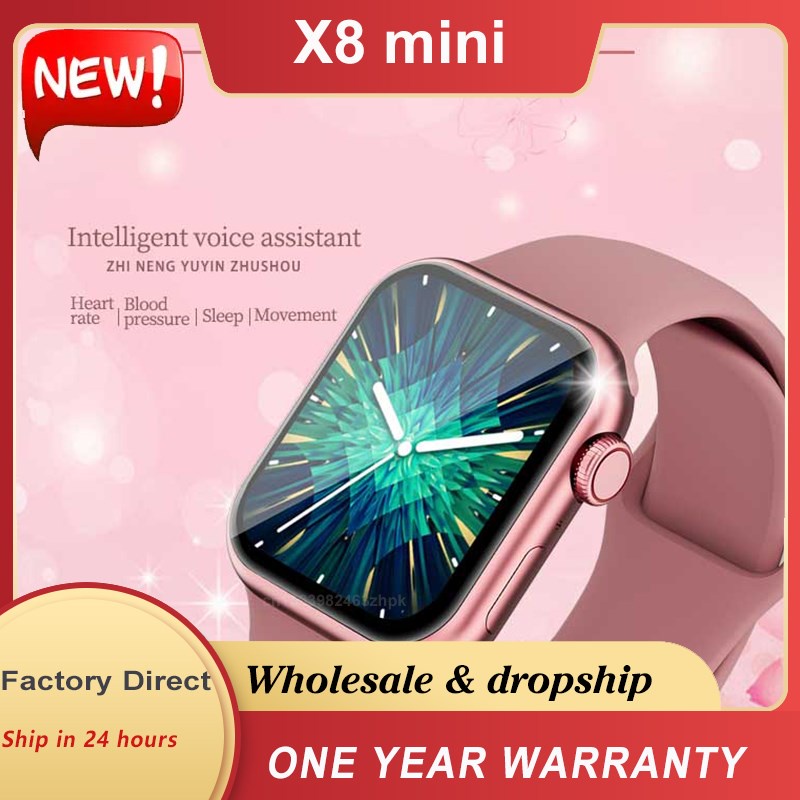 Mới Nhất Đồng Hồ Thông Minh 2023 X8 Mini 1.71 inch 41mm Tích Hợp La Bàn NFC Đo Nhiệt Độ Cơ Thể Cho Nữ