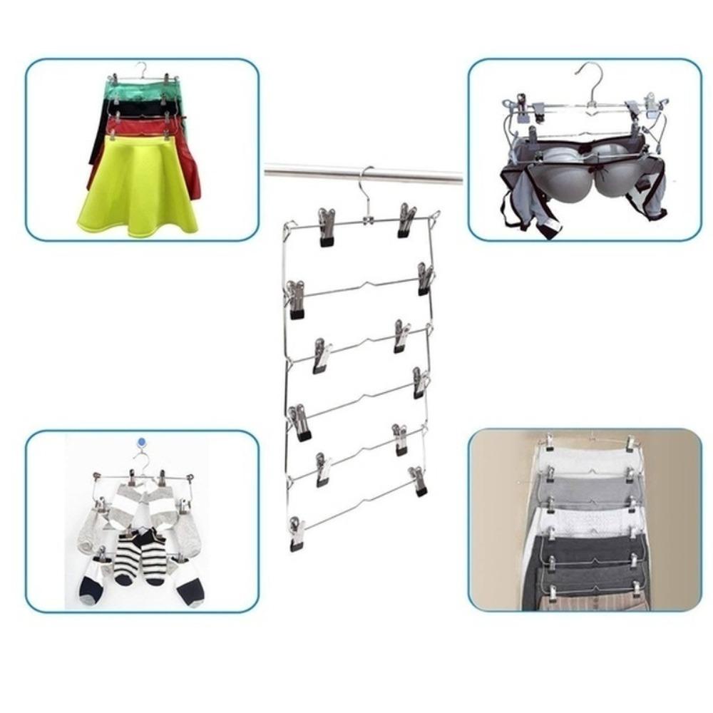 Móc Treo Quần Áo Nhiều Tầng Có Thể Gấp Gọn Tiện Dụng Giá Đỡ