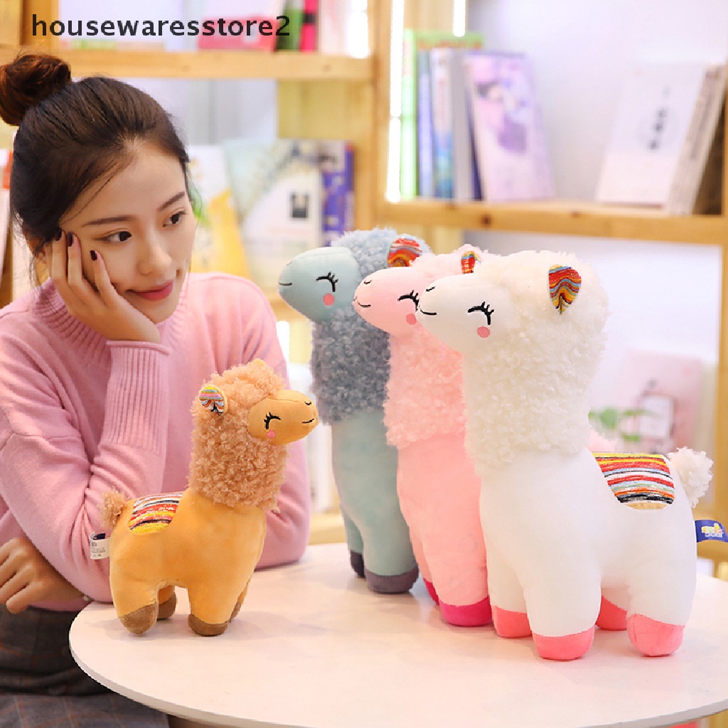 [housewaresstore2] Đồ chơi nhồi bông Hình Lạc Đà Alpaca Kẻ Sọc Mặt Cười Quà Tặng Sinh Nhật Cho Bé