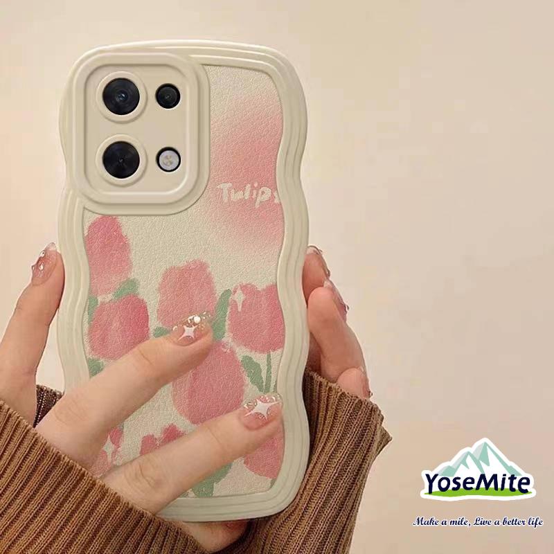 ốp lưng hoa tulip Casing OPPO A17 A57 2022 A77S A76 A96 A16 A16S A74 A95 A55 A54 4G 5G A53 A33 2020 A52 A72 A92 A15S A15S A31 A1K A12E A3S A9 A5