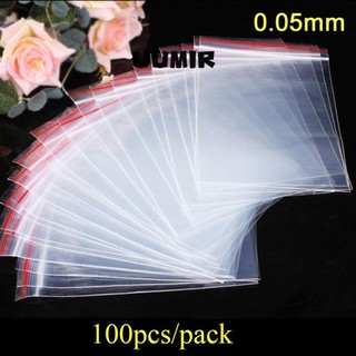UUMIR Bộ 100 túi nhựa PE có dây kéo tiện lợi dễ dùng