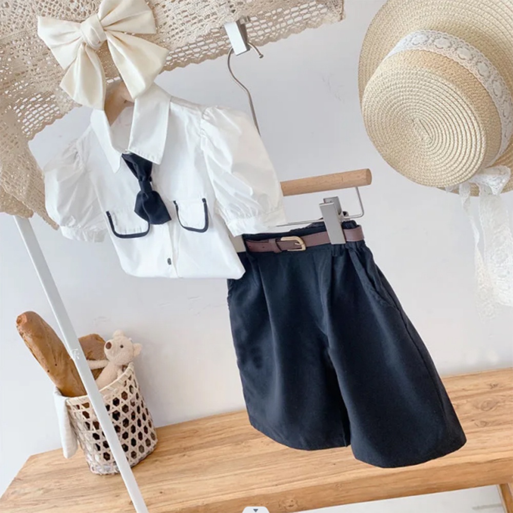 BEAR LEADER Set Áo Thun Tay Ngắn Và Quần Short Thời Trang Mùa Hè 2023 Mới Cho Bé Gái 1-6 Tuổi