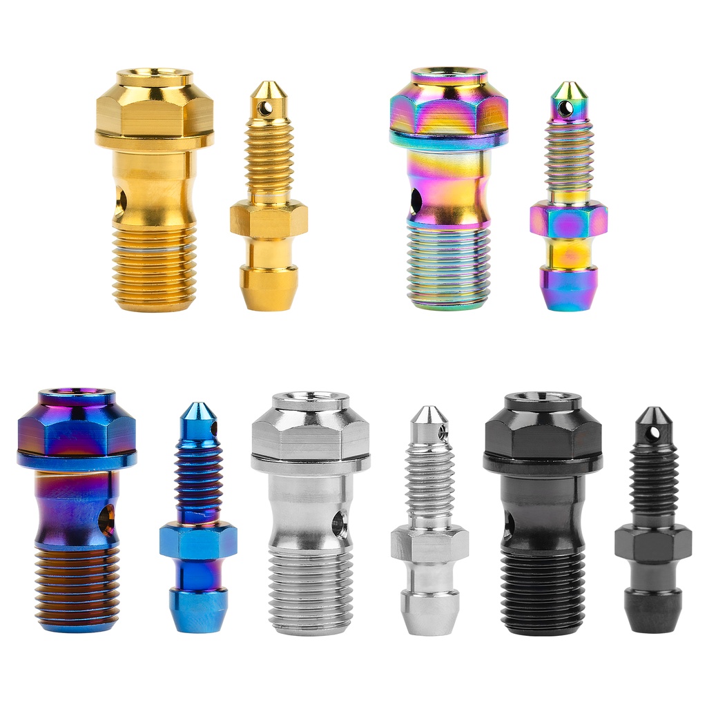 Bu lông và van xả Wanyifa Banjo chất liệu titan dạng kẹp phanh đơn M10x1.0 /1.25mm