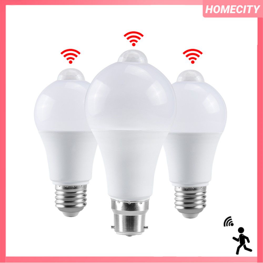 Bóng Đèn Led E27 Cảm Biến Chuyển Động Pir 9W 15W Bóng Đèn Trang Trí Sân Vườn Hành Lang Bật/Tắt Tự Động Cảm Ứng Thân Xe