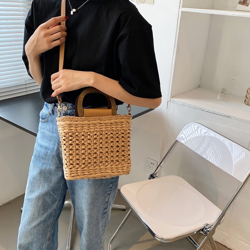 Ielgy Túi Đeo Chéo Dệt Tay Phong Cách Đám Đông Nhỏ Nhắn Tươi Mới Cho Nữ