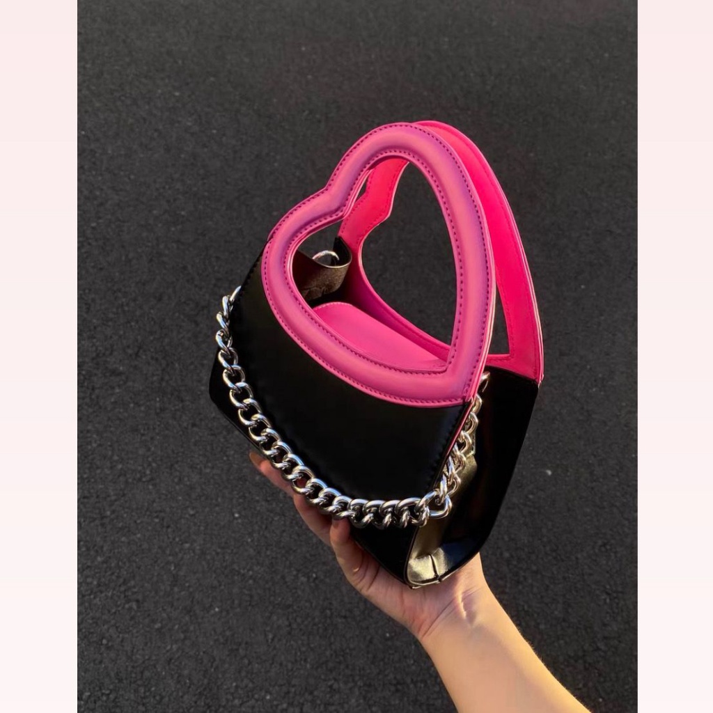 Túi Xách Đeo Vai Hình Vuông Cỡ Nhỏ Phối Dây Đeo Sợi Xích Màu Tương Phản Thời Trang Mới 2022 # 8YFU