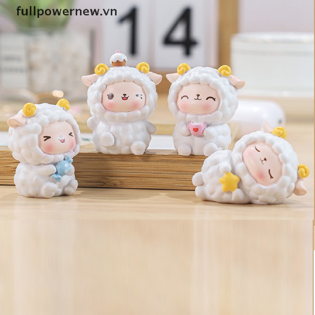 Tượng Cừu Bằng Nhựa Resin Dễ Thương Dùng Trang Trí Bánh Kem