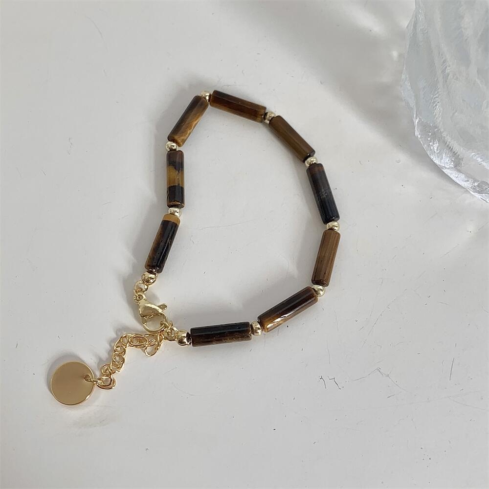 Vòng Tay Đá Nâu Tự Nhiên Đơn Giản Phong Cách Trung Hoa Dành Cho Nam Nữ