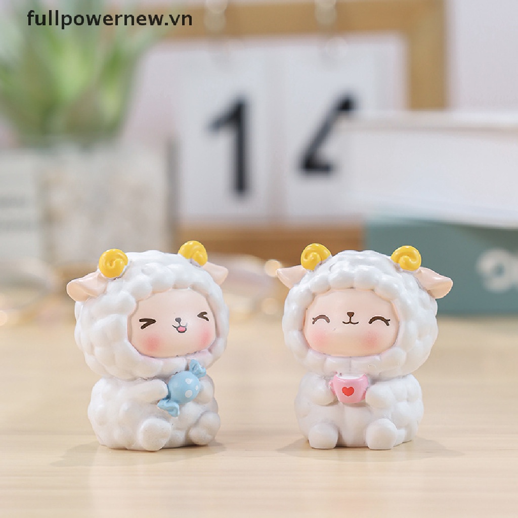 Tượng Cừu Bằng Nhựa Resin Dễ Thương Dùng Trang Trí Bánh Kem