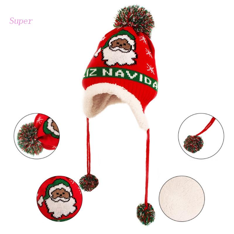Mũ Beanie Dệt Kim Giữ Ấm Tai Mùa Đông Ngọt Ngào Hình Hươu Cao Cổ Cho Mùa Đông Với Bông Lông