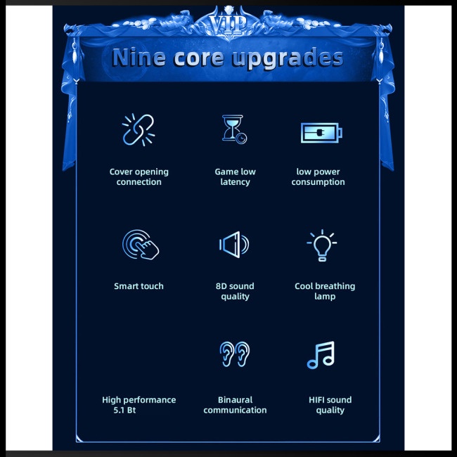 1 Cặp Tai nghe không dây Pro60 Tws Công Suất Thấp Dùng Chơi Game