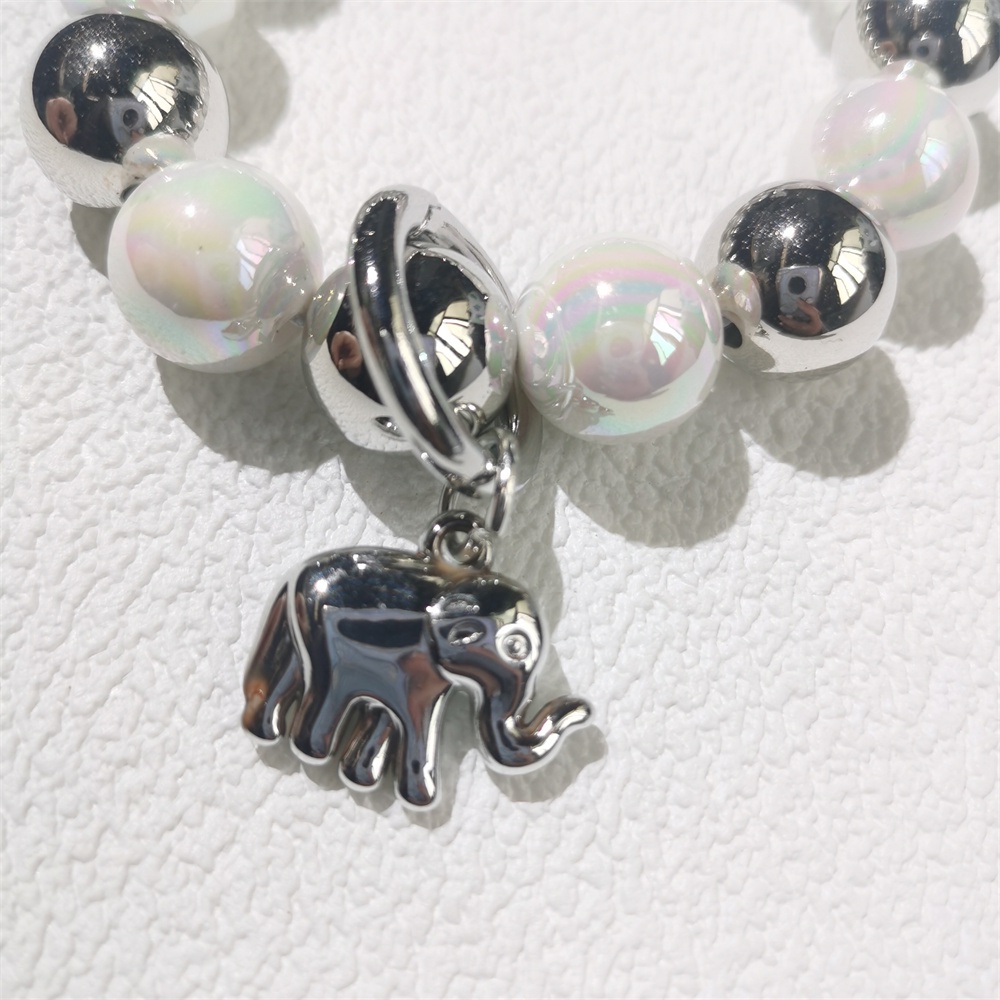 Dây Đeo Điện Thoại Di Động Dạng Chuỗi Hạt Acrylic Nhiều Màu Chống Thất Lạc Hình Chú Voi Dễ Thương