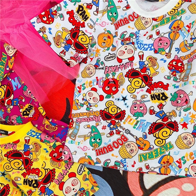 Áo Thun Mùa Hè Tay Cộc In Họa Tiết Trái Cây Hoạt Hình Dễ Thương Hợp Thời Trang Cho Bé 90-140CM