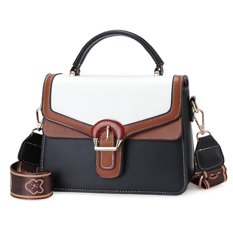 Túi Đeo Chéo Hình Vuông Cỡ Nhỏ Màu Tương Phản Thời Trang Cao Cấp Cho Nữ