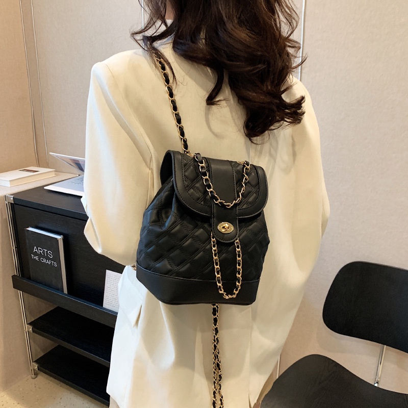 Ba Lô Đi Học / Du Lịch Đính Đá Phối Dây Xích Thời Trang Dành Cho Nữ