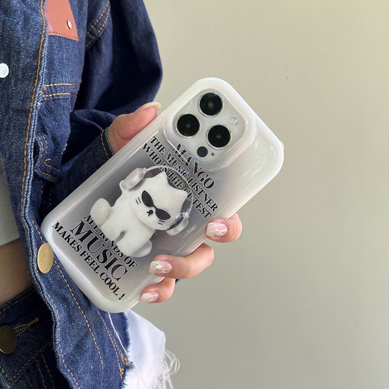Ốp Điện Thoại Silicon TPU Mềm Chống Sốc In Hình Mèo Âm Nhạc Dễ Thương Cho IPhone 14 13 11 12 Pro XS Max X XR 7 + 8 Plus