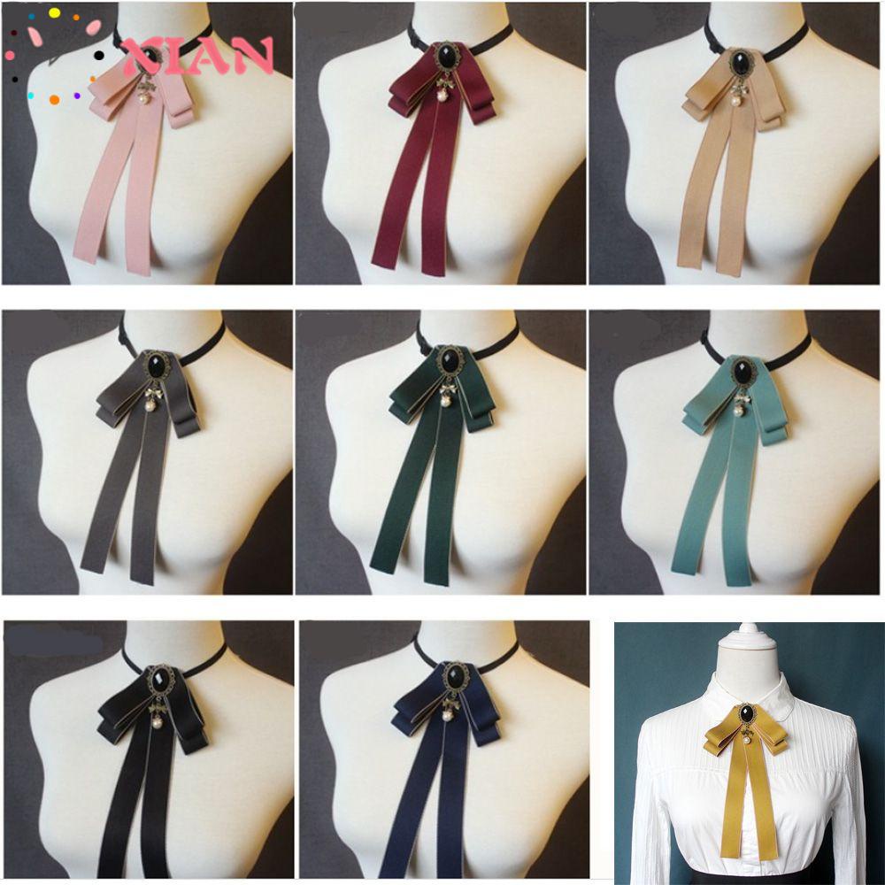 Xiantin Ghim Cài Áo Hình Nơ Nhiều Màu Sắc Phong Cách Vintage Thanh Lịch Cho Nữ